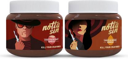Notta Sin Duo: Choco Hazelnut & Choco Almond Spreads | Chocolate Spread | No Added Sugar