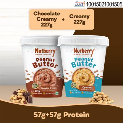 Nutberry PEANUT BUTTER CHOCOLATE CREAMY 227GM & PEANUT BUTTER CREAMY 227GM(COMBO PACK)