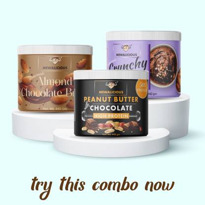 mewalicious Almond Butter, Creamy+ Almond Butter, Crunchy+ High Protein Peanut Butter,Creamy