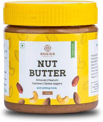 ROSIER All Natural Nut Butter | 300 g | Crunchy | No Added Sugar | High Protein