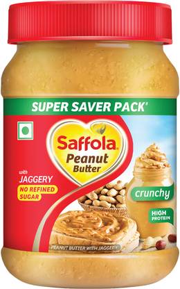 Saffola Peanut Butter with Jaggery, Crunchy, High Protein, No Refined Sugar