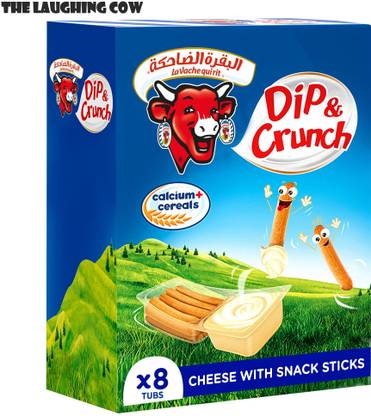 The Laughing Cow Dip & Crunch Spreadable Cheese with Snack Sticks ( 8 Tubes )