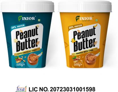 FINIOR High Protein Peanut Butter (Mango Chia, White Chocolate Crispy)