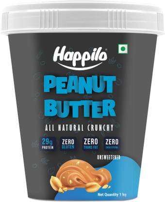 Happilo All Natural Unsweetened Peanut Butter Crunchy