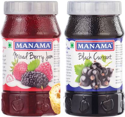 MANAMA Mixed Berry Jam and Black Currant Jam
