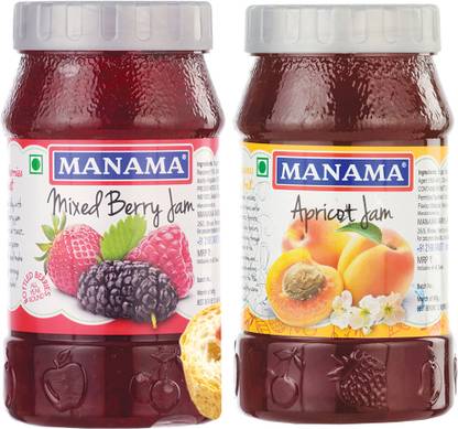 MANAMA Mixed Berry Jam and Apricot Jam