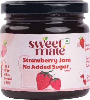 Sweetmate Sugar Free Strawberry Jam - 220g | Stevia added Diabetic and Keto Friendly