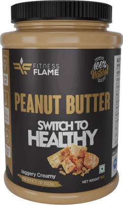 Fitness Flame Natural Peanut Butter(Jaggery Creamy) | High Protein 28 G | Gluten Free |