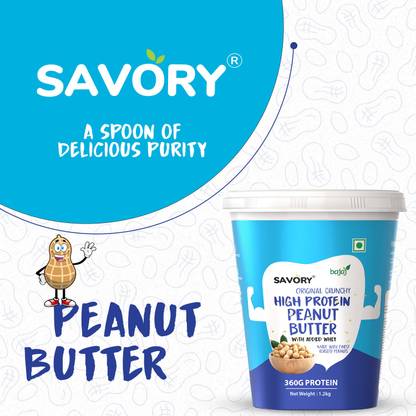 Savory Original Crunchy Peanut Butter | High in Protein | Healthy Nut Butter Spread |