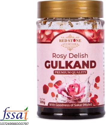 Red Stone Ayurveda Gulkand - 300g Jar, Pack of 1, Rose Petal | Natural Ayurvedic Sweet |