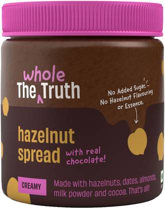 The Whole Truth - Hazelnut Spread - Creamy - No Added Sugar - No Palm Oil - No Preservatives -