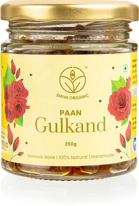 Shiva Organic Gulkand with Pan Prepared Gulab Petals,pan extract,desi mishri,fennal seed