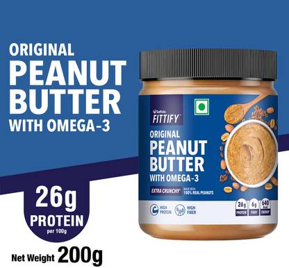 Saffola Fittify Original Peanut Butter with Omega-3 Extra Crunchy
