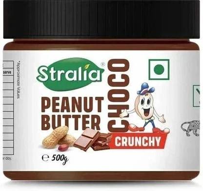 STRALIA Chocolate Peanut Butter Crunchy 500gram, Natural Protein Rich, Roasted Peanuts