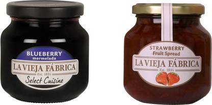 La Vieja Fabrica Combo Pack of Blueberry jam 280G and Strawberry jam 350G