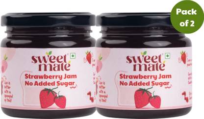 Sweetmate No Added Sugar Strawberry Jam - 220g | Pack Of 2
