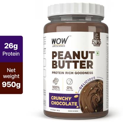 WOW Life Science Peanut Butter Chocolate Crunchy | 26% Protein