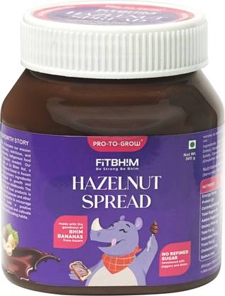 Pro-To-Grow Fitbhim Hazelnut Spread | Bhim Banana, Cocoa | Jaggery, Dates | No Refined Sugar