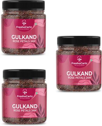 FreshoCartz Organic Gulkand (Made with Rose Petals and Mishri) 500g*3 Jar | Rose Petal Jam