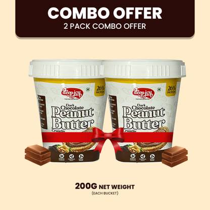 deep joy PEANUT BUTTER CHOCOLATE CRUNCHY 200GM (COMBO PACK) 400g (Pack of 2)