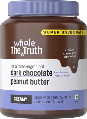The Whole Truth Dark Chocolate Peanut Butter - Creamy | SUPER SAVER PACK | No Added Sugar