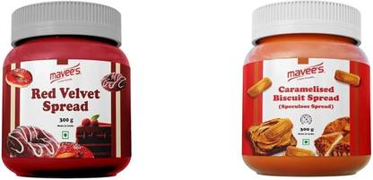 mavee's Red Velvet & Caramel Spread Paste - Premium Toppings, Baking Solutions
