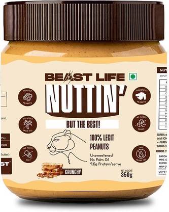 BeastLife Natural Peanut Butter | 100% Peanuts, High Protein, Unsweetened | Non-GMO Butter