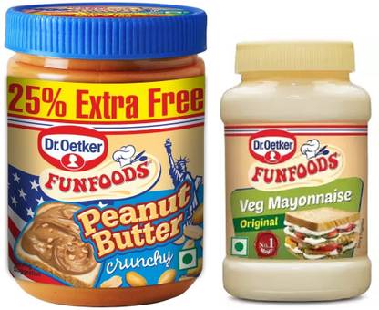 FUNFOODS VEG MAYONNAISE +CRUNCHY PEANUT BUTTER
