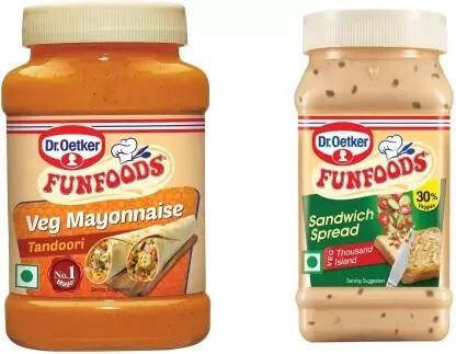 FUNFOODS VEG. MAYONNAISE TANDOORI 245g+ THOUSAND OF ISLAND 250g