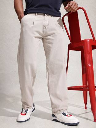 WROGN Relaxed Fit Men White Jeans
