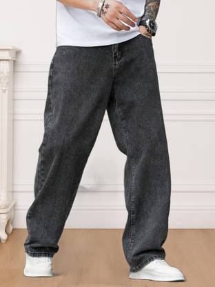 METRONAUT Loose Fit Men Dark Grey Jeans
