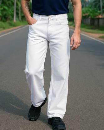BEWAKOOF Baggy Loose Fit Men White Jeans