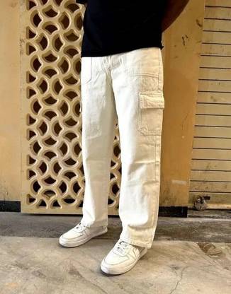 gntrends Loose Fit Men Beige Jeans