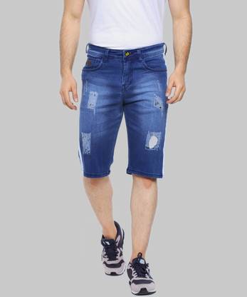 CAMPUS SUTRA Solid Men Denim Blue Denim Shorts