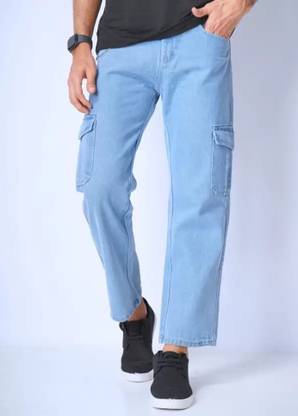 Playfeel Loose Fit Men Light Blue Jeans