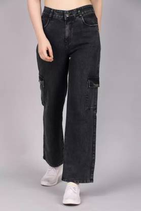 ATVAJAIN Flared Women Black Jeans