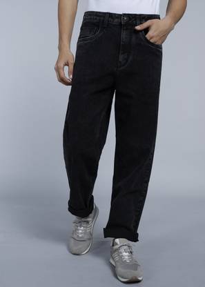 Men Relaxed Fit Mid Rise Black Jeans