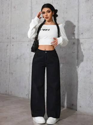 GNTRENDSS Relaxed Fit Women Black Jeans