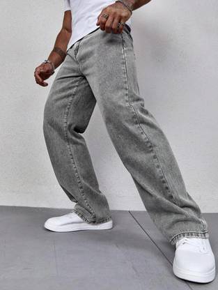 DENIM LOOK Loose Fit Men Grey Jeans