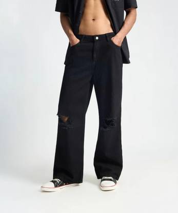 BREXX Relaxed Fit Men Black Jeans