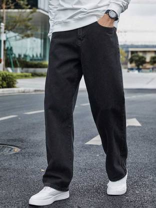 ANGERHOOD Loose Fit Men Black Jeans