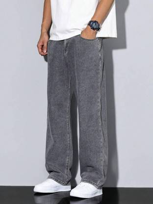 Tissu Amour Loose Fit Men Grey Jeans