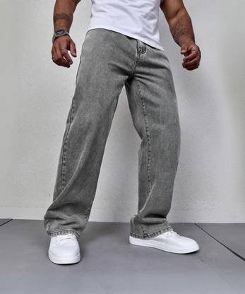 DENIM LOOK Loose Fit Men Grey Jeans