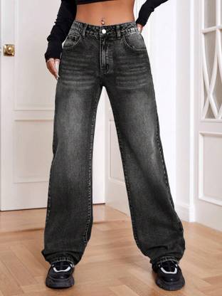 Glossia Straight Fit Women Black Jeans