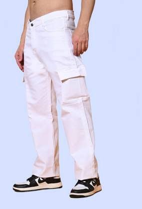 Flarex Jogger Fit Men White Jeans