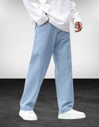 HOC Straight Fit Men Light Blue Jeans