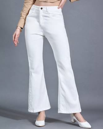 GLOBENAUT Boot-Leg Women White Jeans