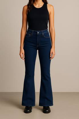 KASHIAN Flared Women Dark Blue Jeans