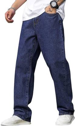 Loose Fit Men Light Blue Jeans