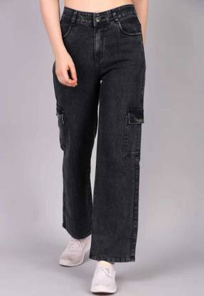 Skiiestreet Boot-Leg Women Black Jeans
